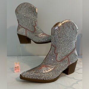 Wild Pair Silver Glitter Ankle Boots